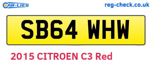 SB64WHW are the vehicle registration plates.