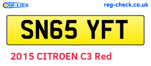 SN65YFT are the vehicle registration plates.