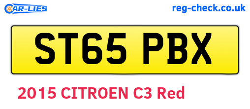 ST65PBX are the vehicle registration plates.