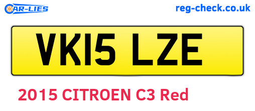 VK15LZE are the vehicle registration plates.