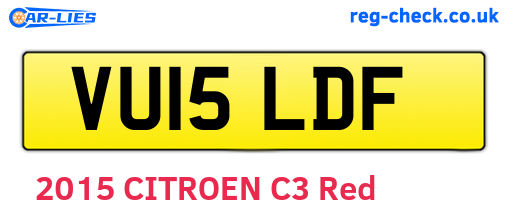 VU15LDF are the vehicle registration plates.