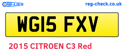 WG15FXV are the vehicle registration plates.