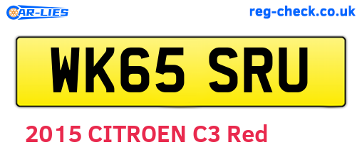 WK65SRU are the vehicle registration plates.