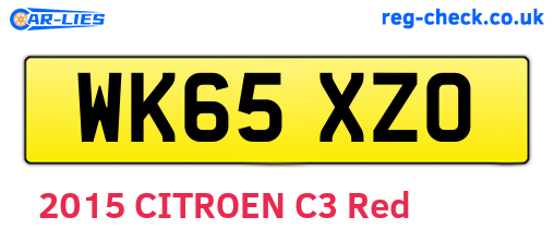 WK65XZO are the vehicle registration plates.