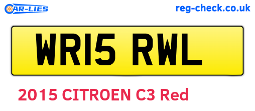 WR15RWL are the vehicle registration plates.