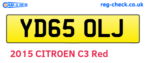 YD65OLJ are the vehicle registration plates.