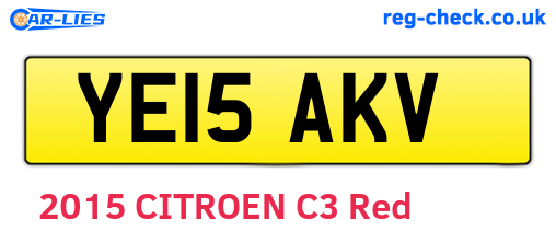 YE15AKV are the vehicle registration plates.
