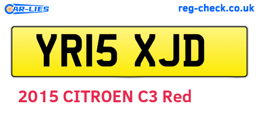 YR15XJD are the vehicle registration plates.
