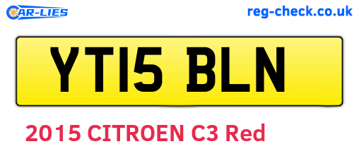 YT15BLN are the vehicle registration plates.