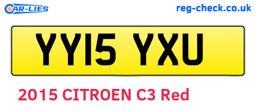 YY15YXU are the vehicle registration plates.