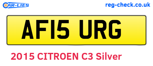AF15URG are the vehicle registration plates.