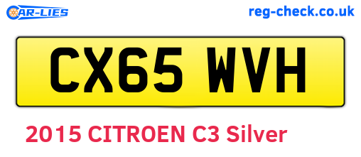 CX65WVH are the vehicle registration plates.