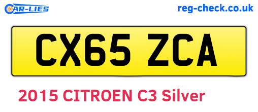 CX65ZCA are the vehicle registration plates.