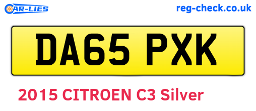 DA65PXK are the vehicle registration plates.