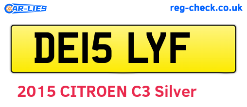 DE15LYF are the vehicle registration plates.