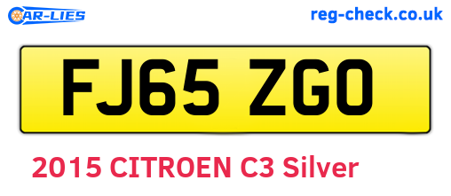 FJ65ZGO are the vehicle registration plates.