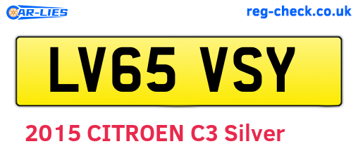 LV65VSY are the vehicle registration plates.