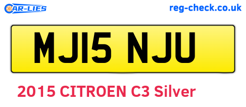 MJ15NJU are the vehicle registration plates.