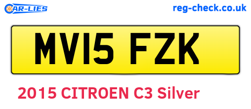 MV15FZK are the vehicle registration plates.