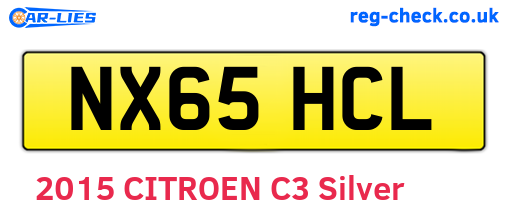 NX65HCL are the vehicle registration plates.
