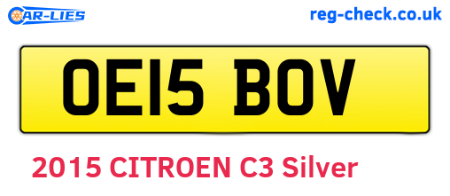 OE15BOV are the vehicle registration plates.