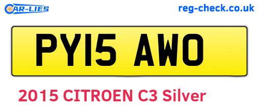 PY15AWO are the vehicle registration plates.