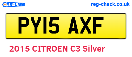 PY15AXF are the vehicle registration plates.