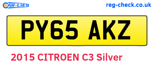 PY65AKZ are the vehicle registration plates.