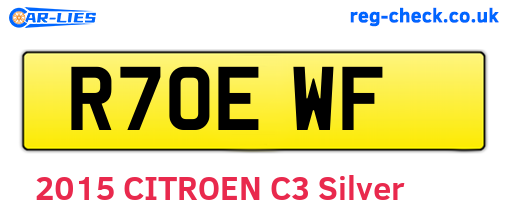 R70EWF are the vehicle registration plates.