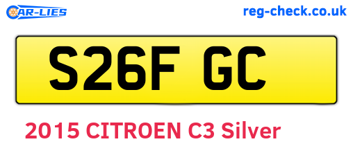 S26FGC are the vehicle registration plates.