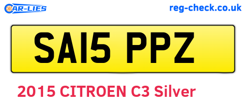 SA15PPZ are the vehicle registration plates.