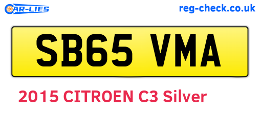 SB65VMA are the vehicle registration plates.