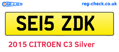 SE15ZDK are the vehicle registration plates.