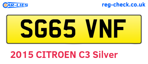 SG65VNF are the vehicle registration plates.