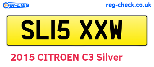 SL15XXW are the vehicle registration plates.