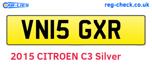 VN15GXR are the vehicle registration plates.