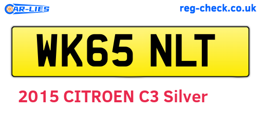 WK65NLT are the vehicle registration plates.