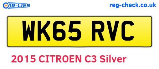 WK65RVC are the vehicle registration plates.