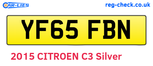 YF65FBN are the vehicle registration plates.