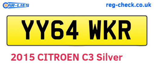 YY64WKR are the vehicle registration plates.