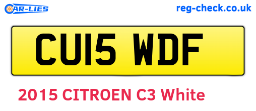 CU15WDF are the vehicle registration plates.