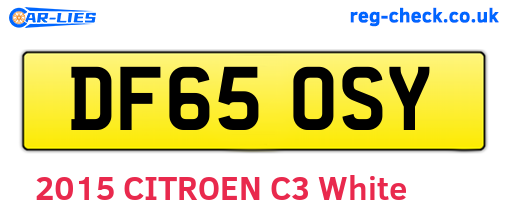 DF65OSY are the vehicle registration plates.