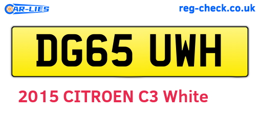 DG65UWH are the vehicle registration plates.