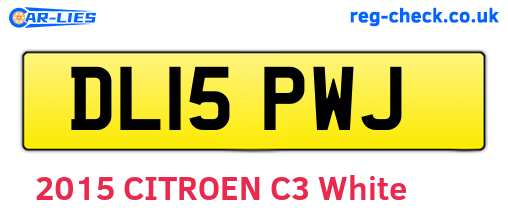 DL15PWJ are the vehicle registration plates.