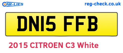 DN15FFB are the vehicle registration plates.