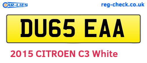 DU65EAA are the vehicle registration plates.