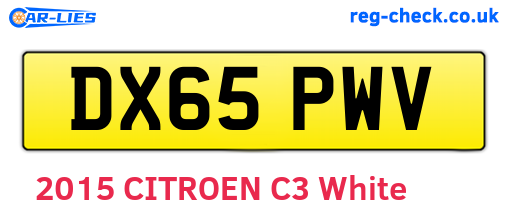 DX65PWV are the vehicle registration plates.