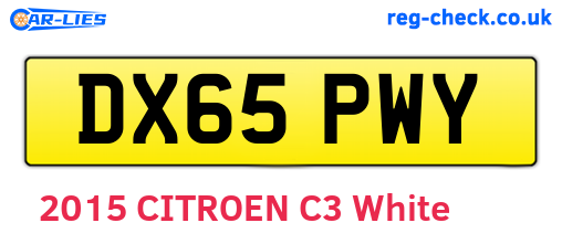 DX65PWY are the vehicle registration plates.