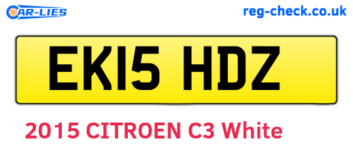 EK15HDZ are the vehicle registration plates.