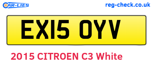 EX15OYV are the vehicle registration plates.